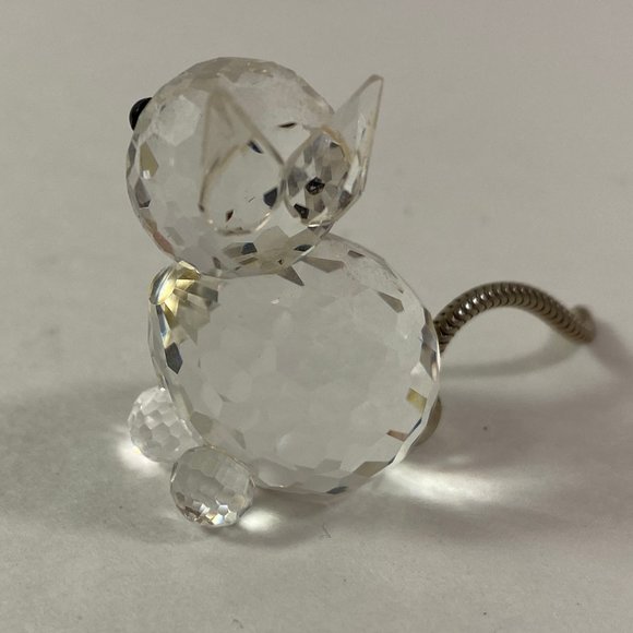 Swarovski Crystal Mini Cat Figurine 1982 metal Chain Austria 1.25 inches - Picture 5 of 9